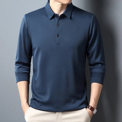 Elegant poloshirt med lange ærmer