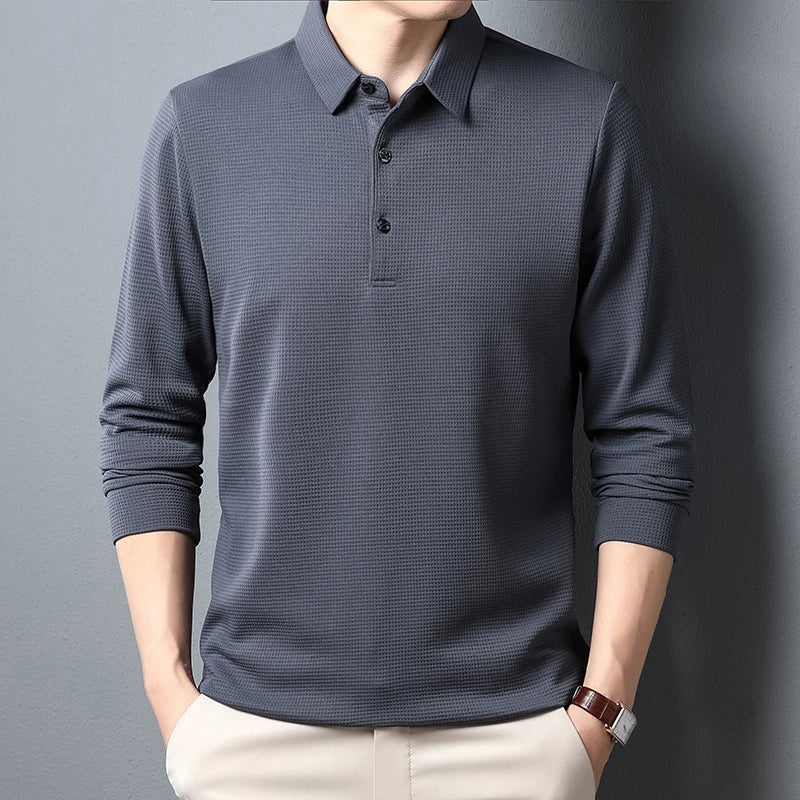 Elegant poloshirt med lange ærmer