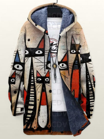 Claire | Vinterjakke med Katteprint