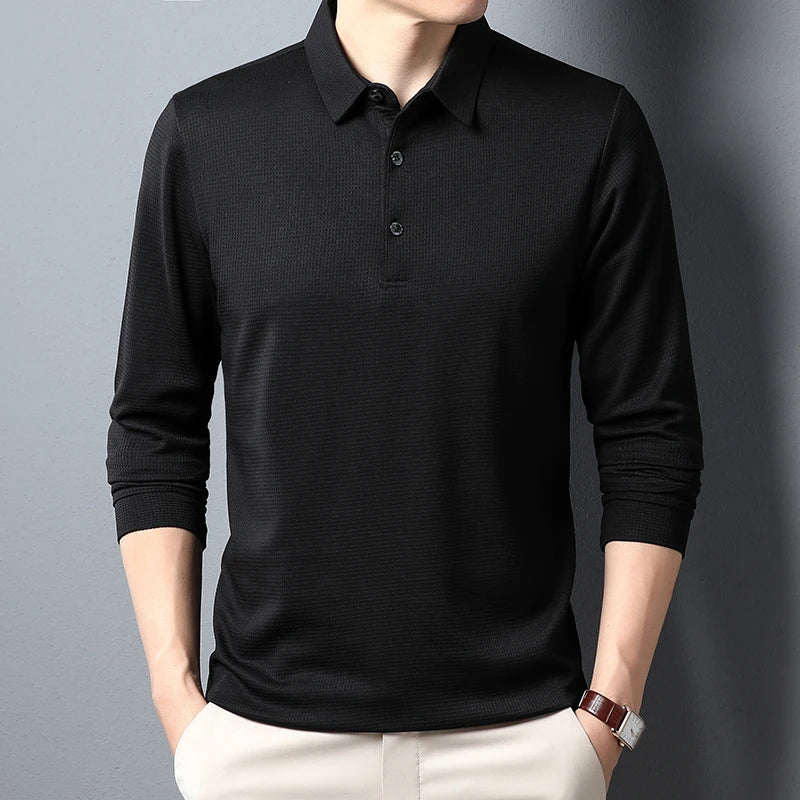 Elegant poloshirt med lange ærmer