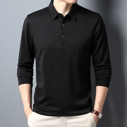 Elegant poloshirt med lange ærmer