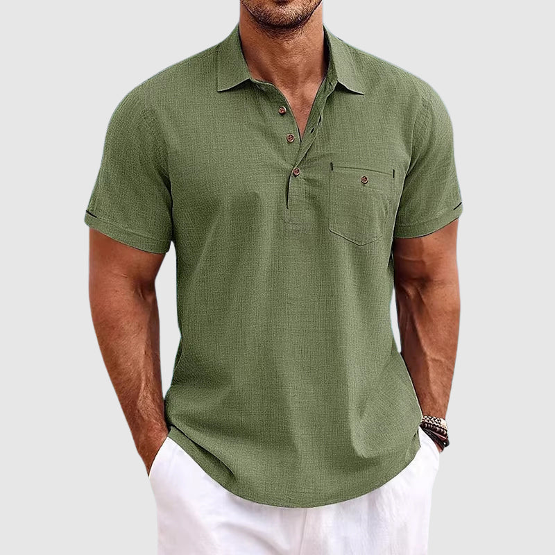 Linned poloshirt