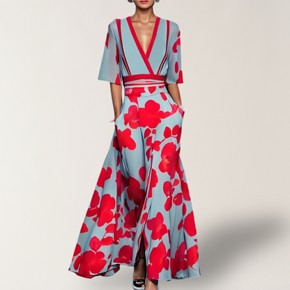 Elise | Elegante Blomster Wrap Kjole