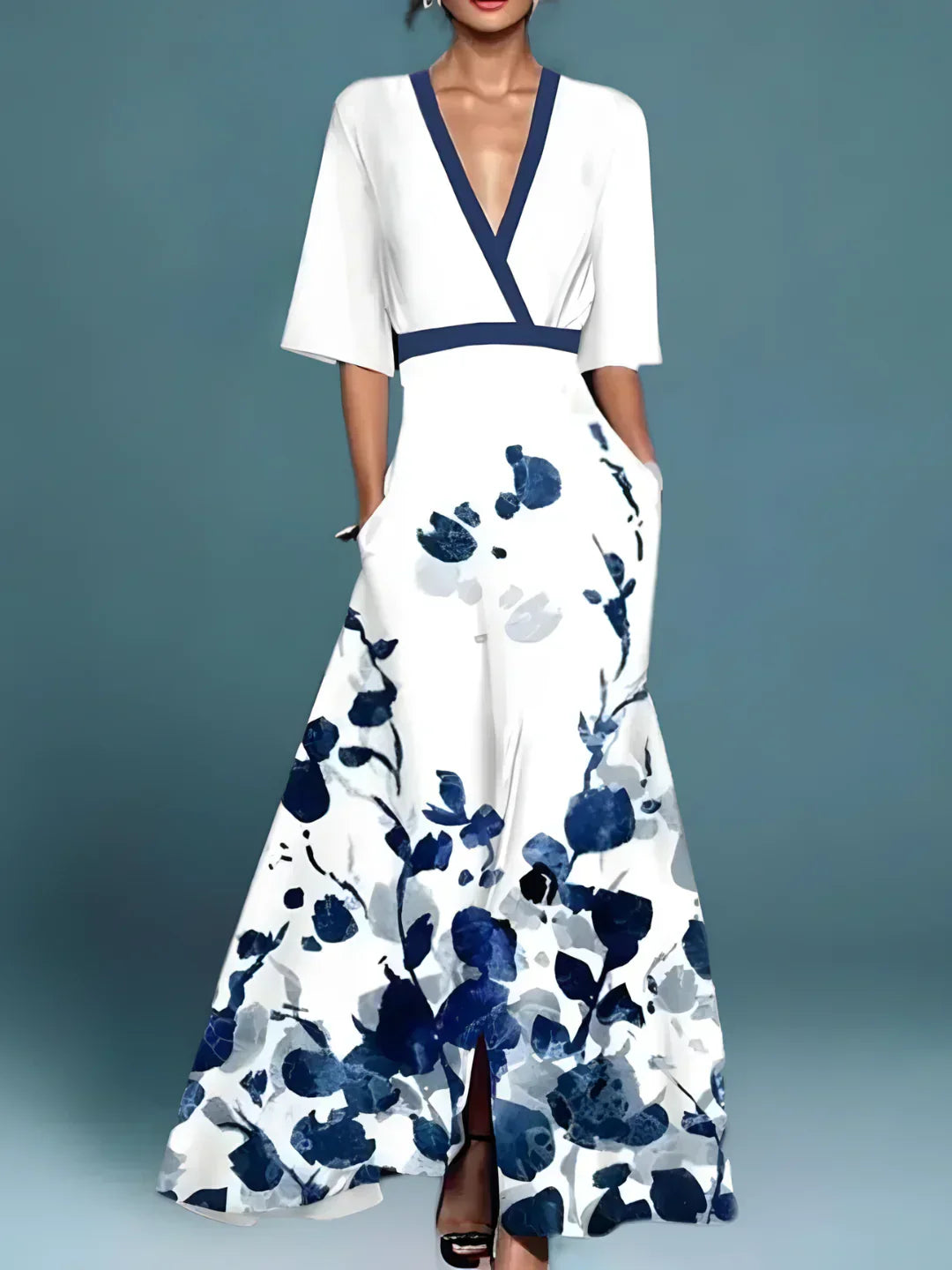 Elise | Elegante Blomster Wrap Kjole