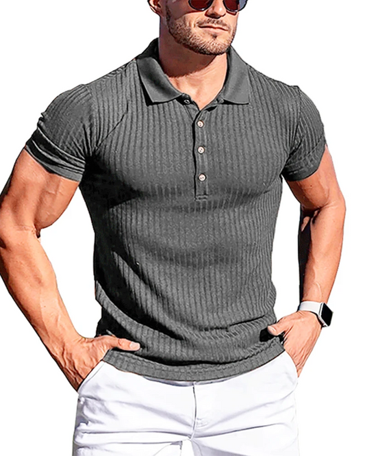 Elegant stribet poloshirt