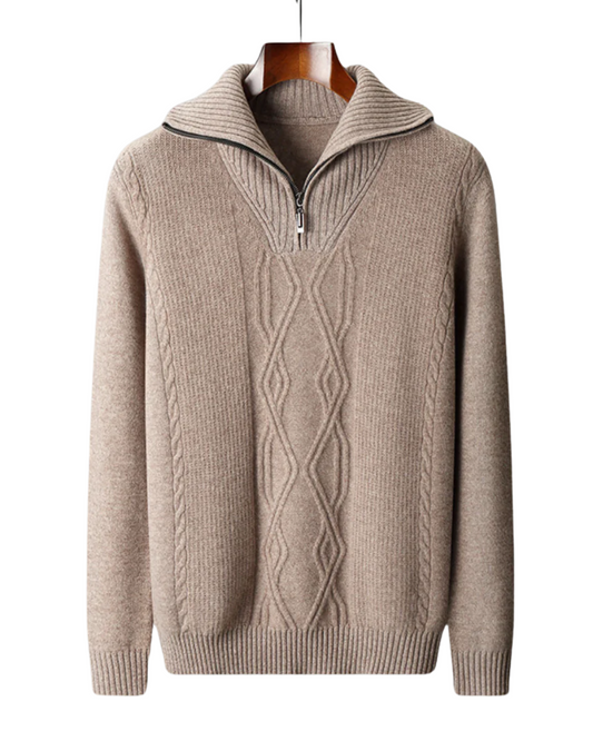 Taranto Merino Uld Zip Sweater
