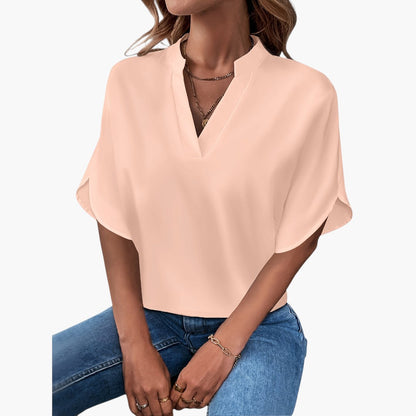 Thea | Elegant Bluse med V-Hals