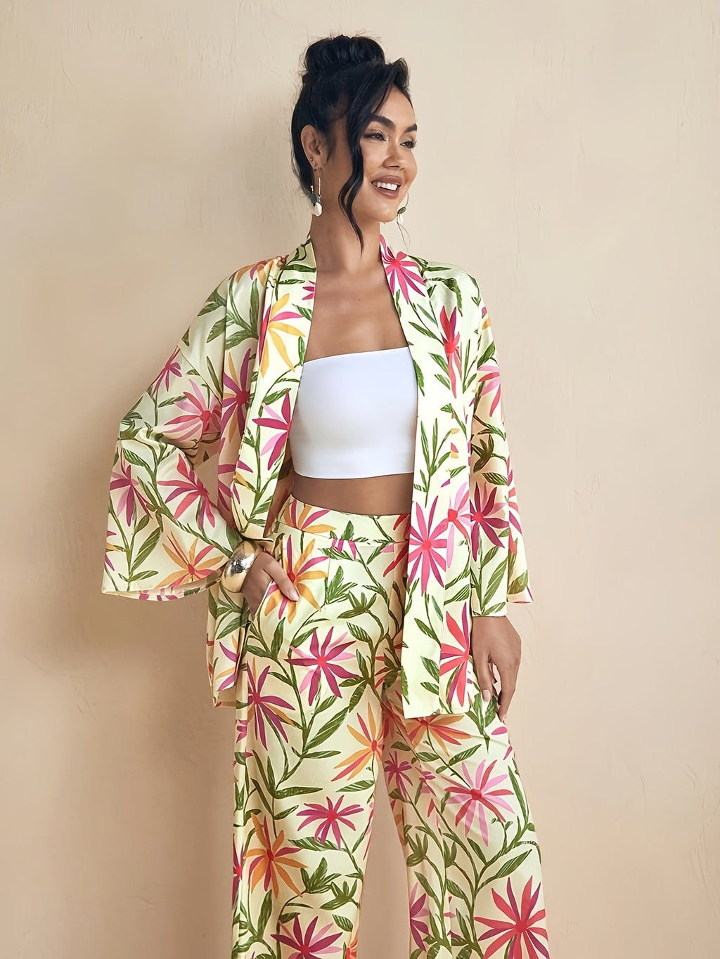 Lana | Tropisk Blomsterprint Casual Sæt