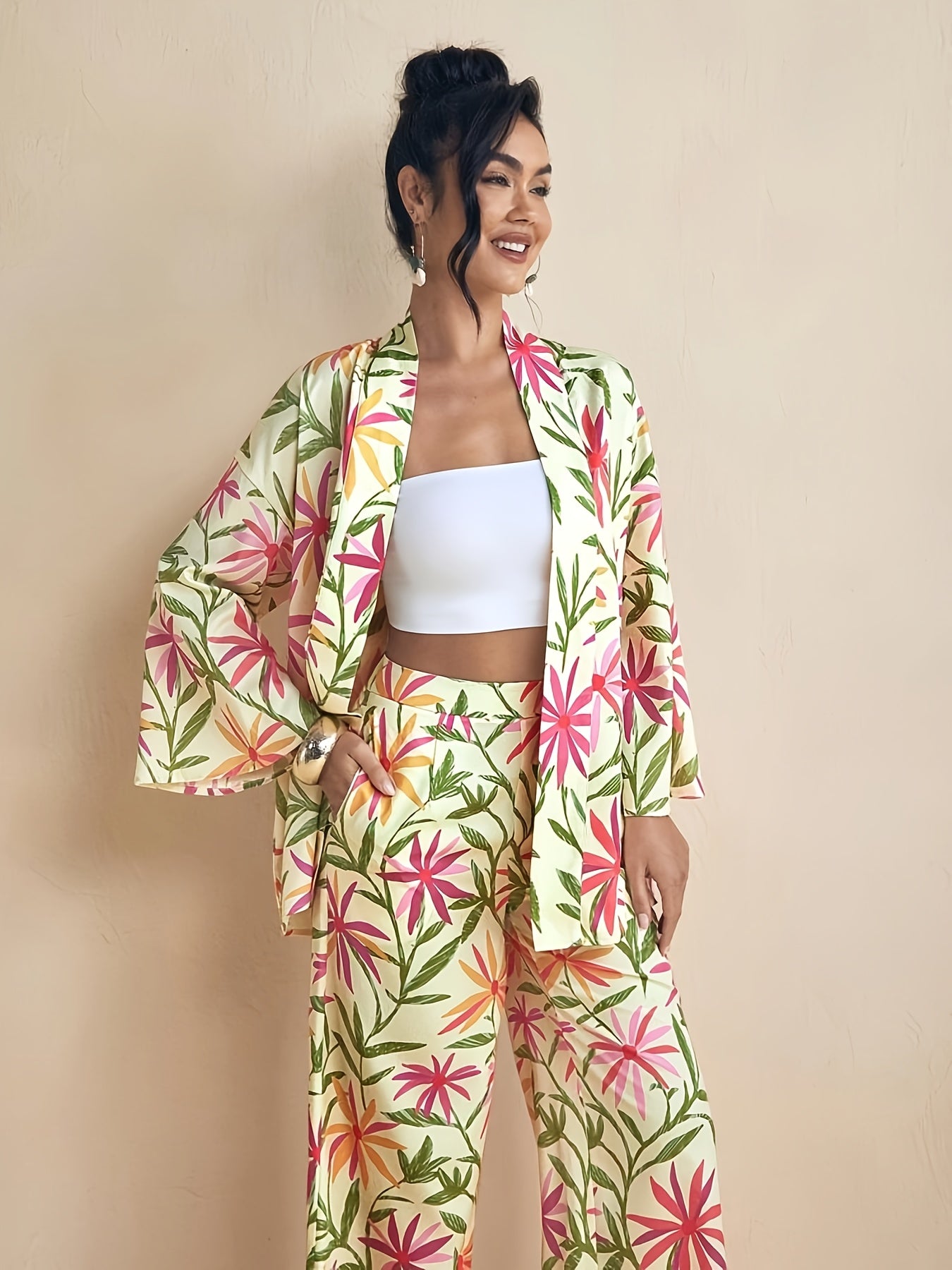 Lana | Tropisk Blomsterprint Casual Sæt