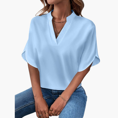 Thea | Elegant Bluse med V-Hals
