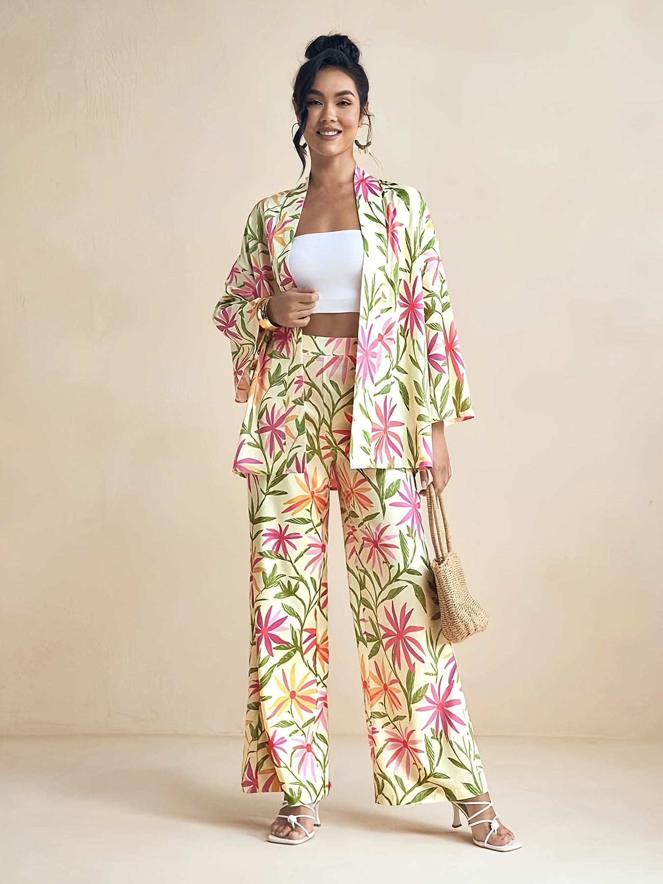 Lana | Tropisk Blomsterprint Casual Sæt
