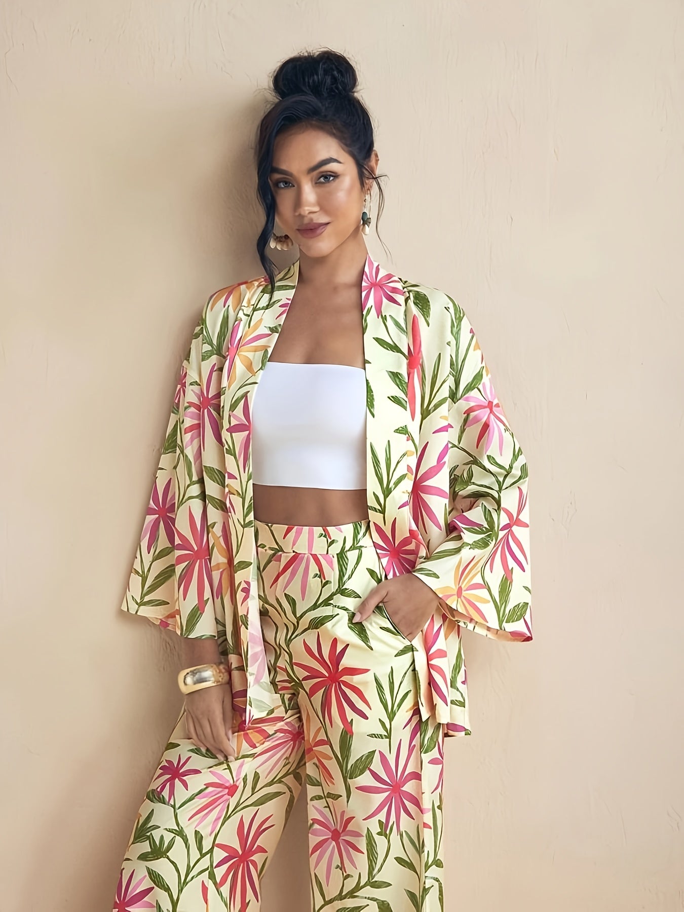 Lana | Tropisk Blomsterprint Casual Sæt