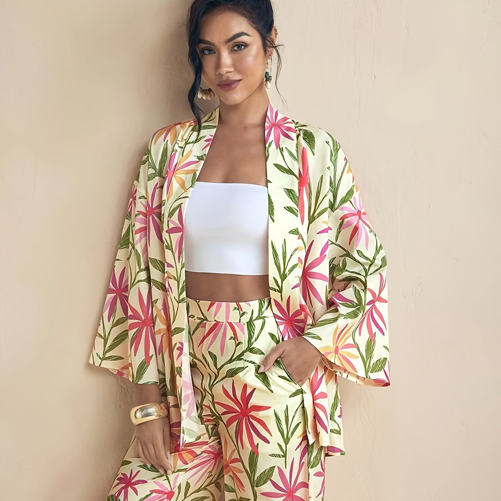 Lana | Tropisk Blomsterprint Casual Sæt