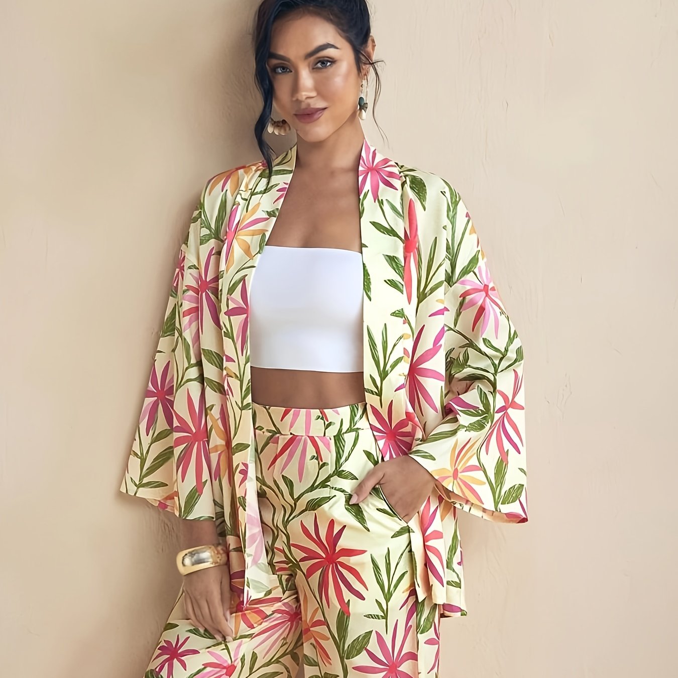 Lana | Tropisk Blomsterprint Casual Sæt