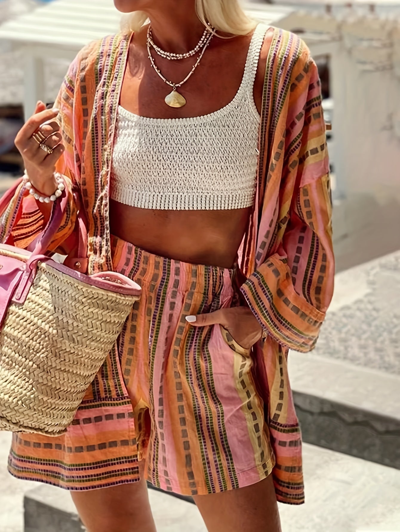 Sophie | Chic Printet Top og Shorts Sæt