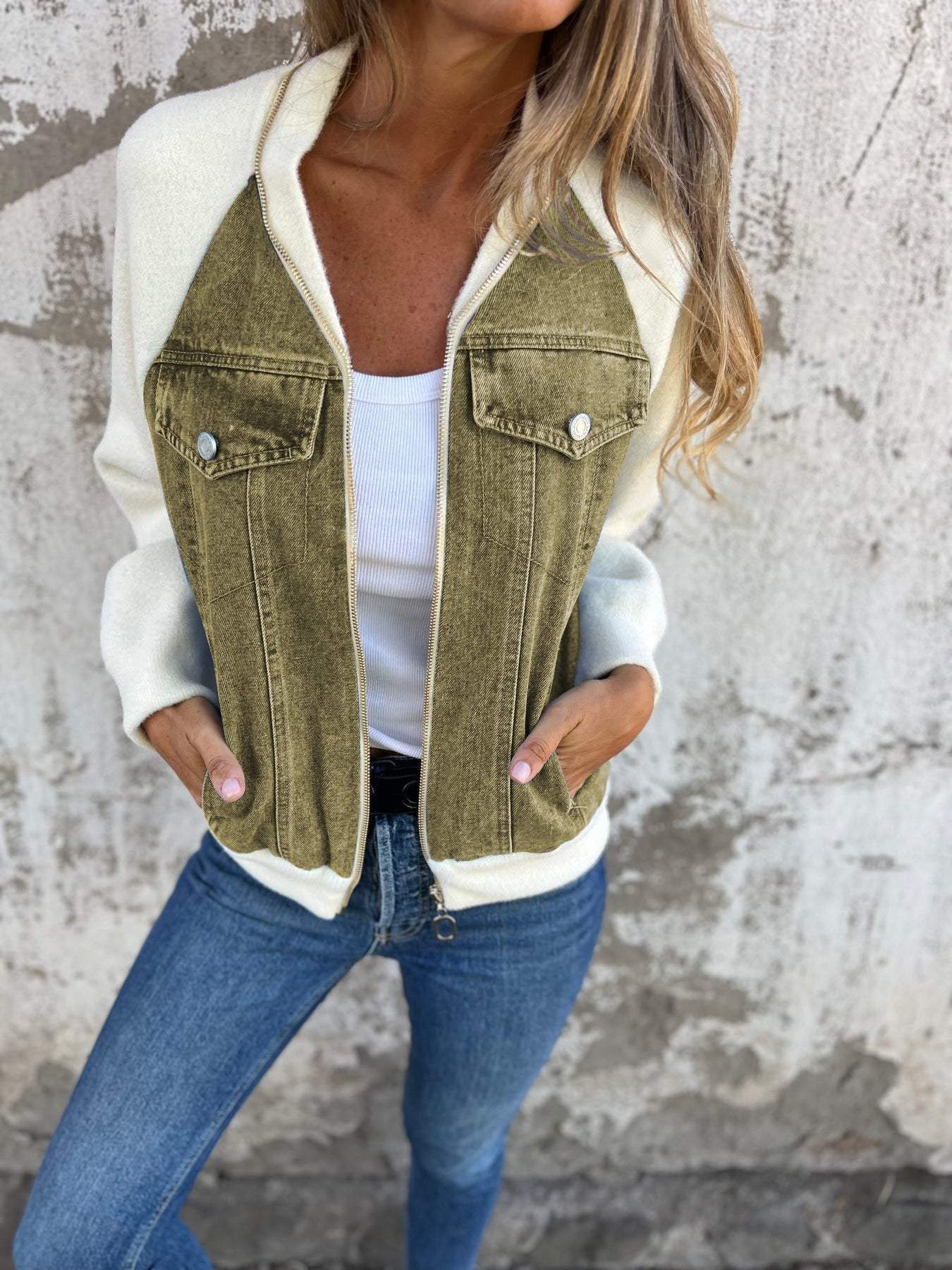 Isabella | Casual V-Hals Lynlåsjakke