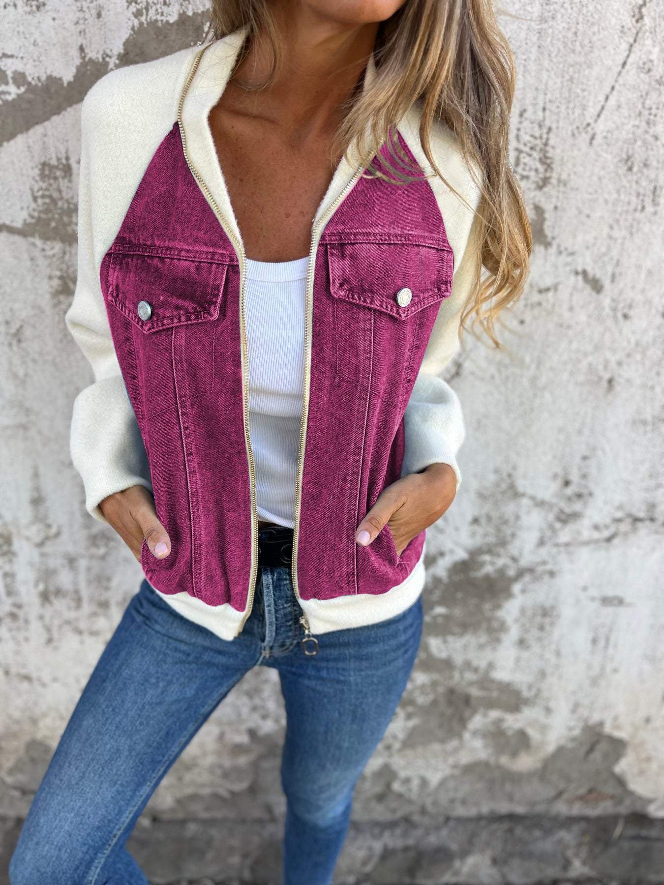 Isabella | Casual V-Hals Lynlåsjakke