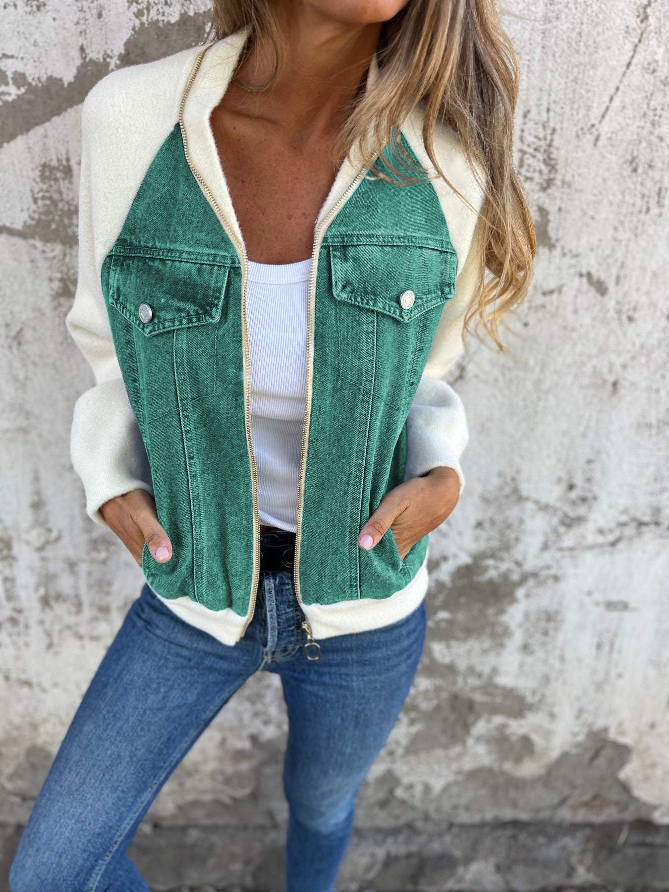 Isabella | Casual V-Hals Lynlåsjakke