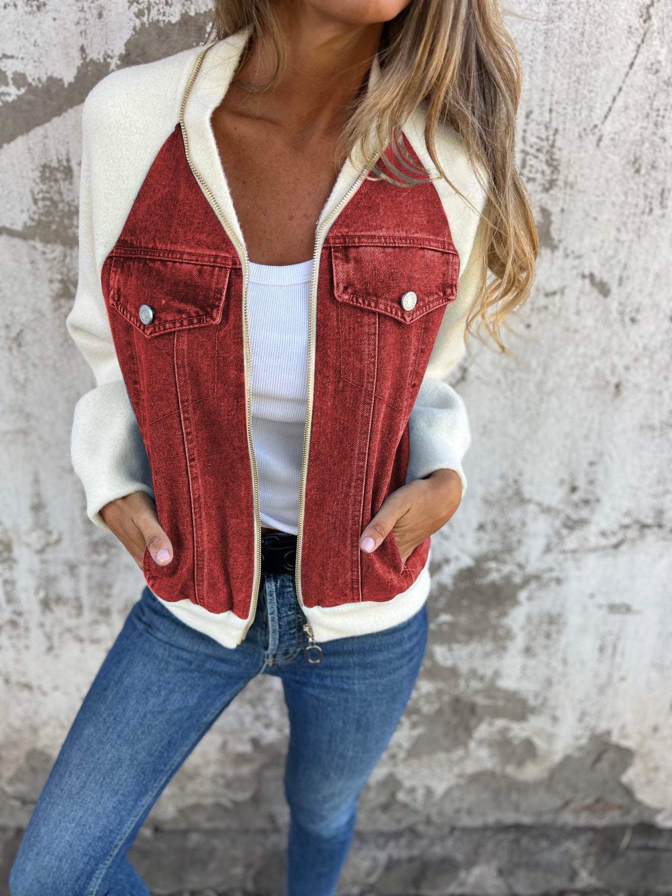 Isabella | Casual V-Hals Lynlåsjakke