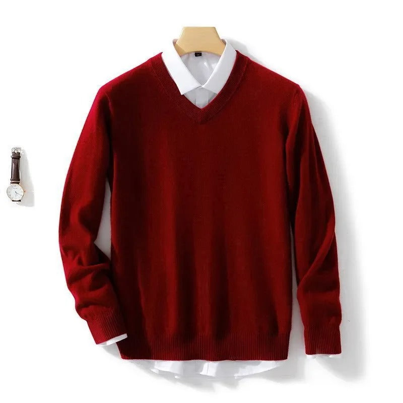 Elegant sweater med V-hals
