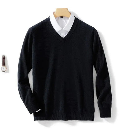Elegant sweater med V-hals
