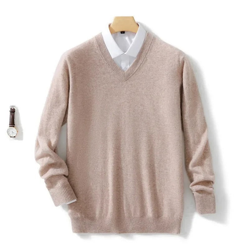 Elegant sweater med V-hals