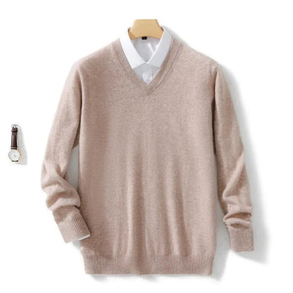 Elegant sweater med V-hals
