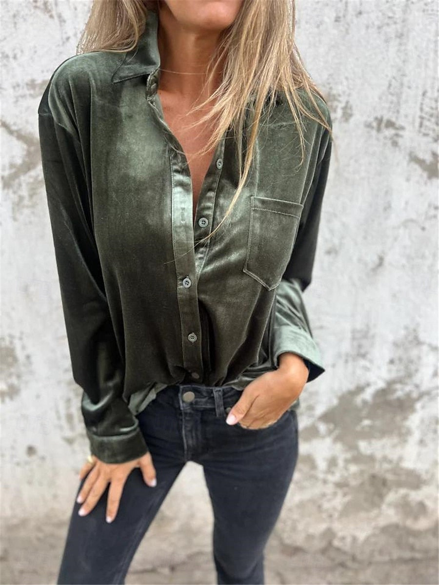 Violet | Fløjl Bluse