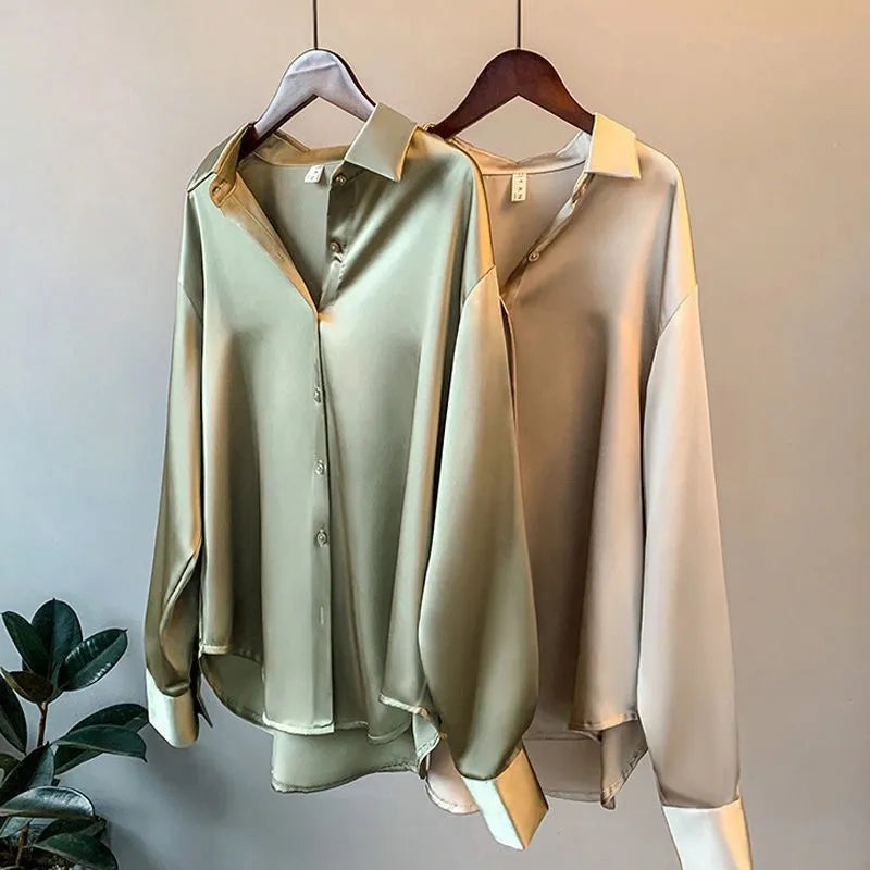 Camicia | Satinbluse til Damer
