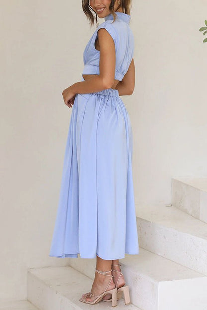 Quincy | Midi kjole med Cut-Out og Lommer