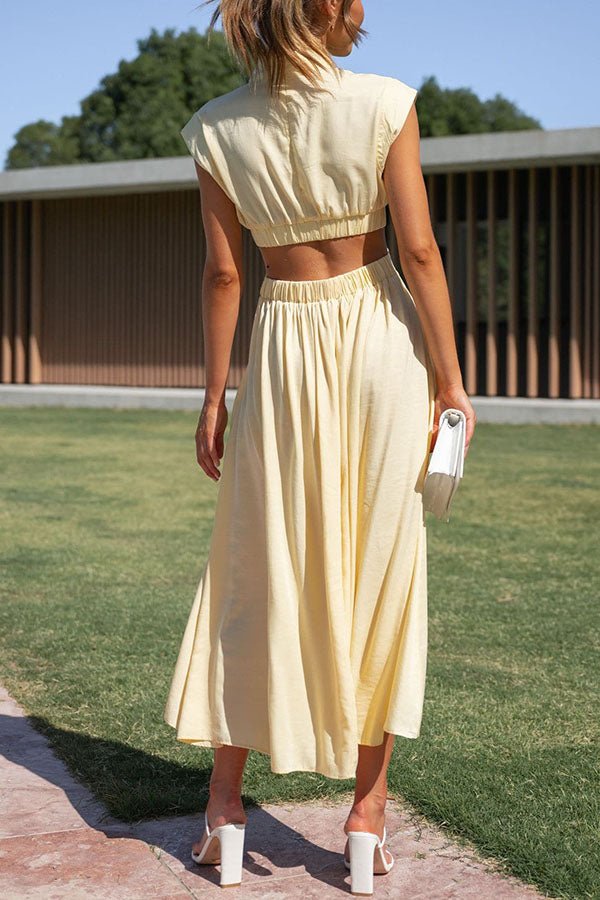 Quincy | Midi kjole med Cut-Out og Lommer