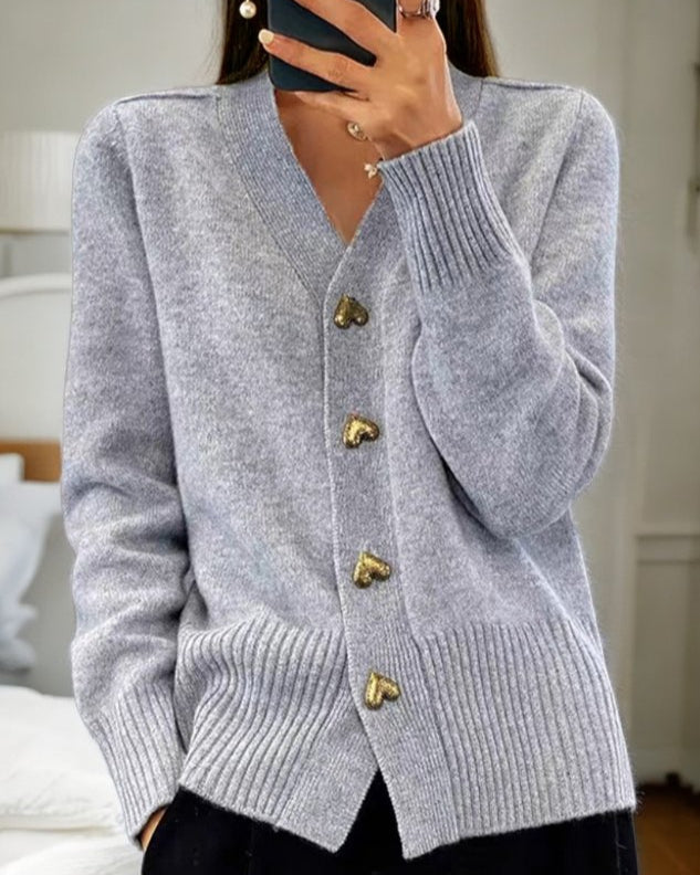 Adele | Elegant Vest med Hjerteformede Knapper