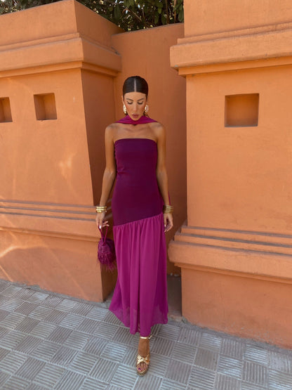 Mila | Chic Strapless Midi Kjole