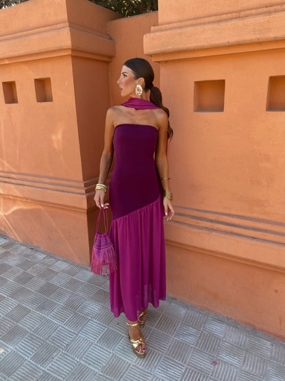 Mila | Chic Strapless Midi Kjole