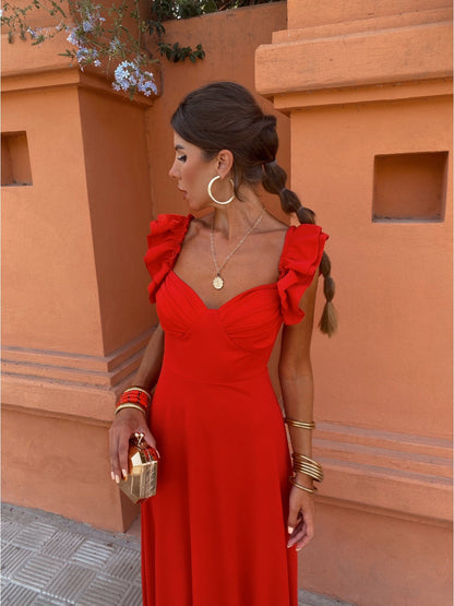 Nicolette | Romantisk Kjole med Volanger