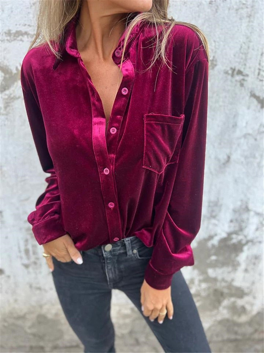 Violet | Fløjl Bluse